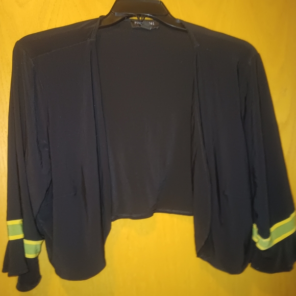 Womens Size 18W, Perceptions Black Cardigan with Stripes - Picture 1 of 3